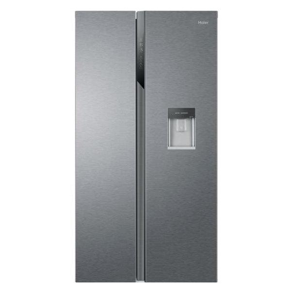 Haier 521L No Frost Freestanding American Fridge Freezer - Silver | HSR3918EWPG (7242650058940)