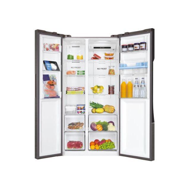 Haier 521L No Frost Freestanding American Fridge Freezer - Silver | HSR3918EWPG (7242650058940)