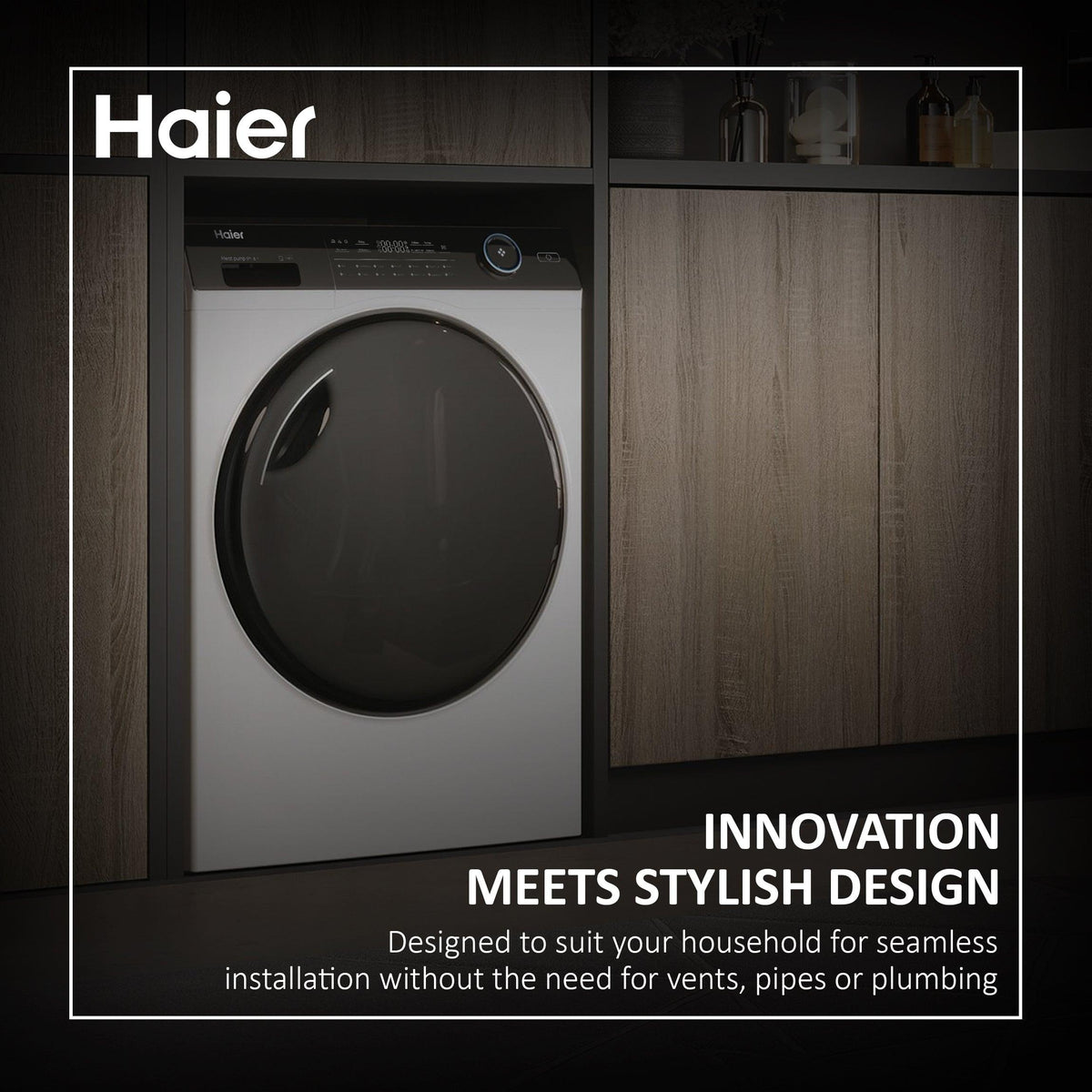 Haier I-Pro Series 7 9KG Freestanding Heat Pump Tumble Dryer - White | HD90-A2979 (7268274307260)