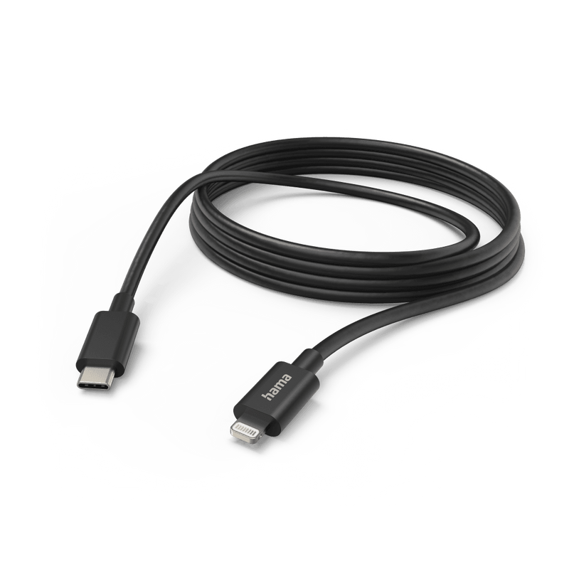 Hama 3M USB-C to Lightning Charging & Data Cable - Black | 472229 (7521158299836)