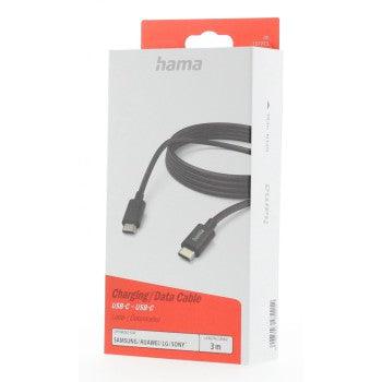 Hama 3M USB-C to USB-C Charging &amp; Data Cable - Black | 472212 (7451123122364)