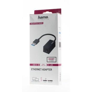 Hama USB Plug LAN/Ethernet Network Adapter - Black | 437266 (7449767608508)