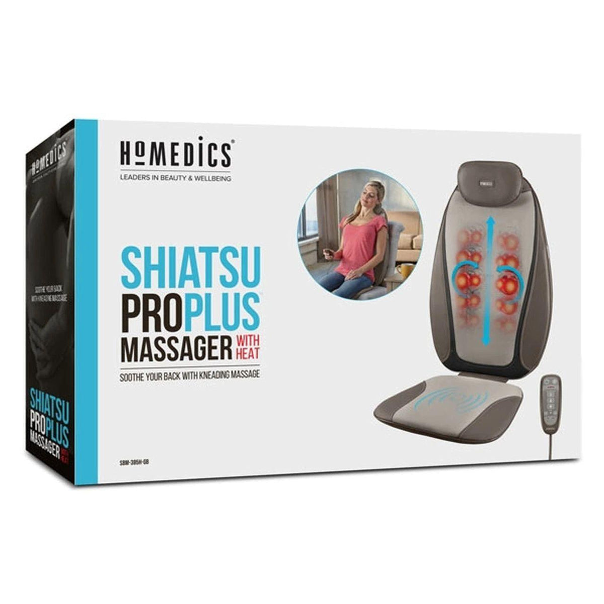 HoMedics Shiatsu Pro Plus Back Massage Chair with Heat - Grey &amp; Black | SBM-385 from DID Electrical - guaranteed Irish, guaranteed quality service. (6977639612604)