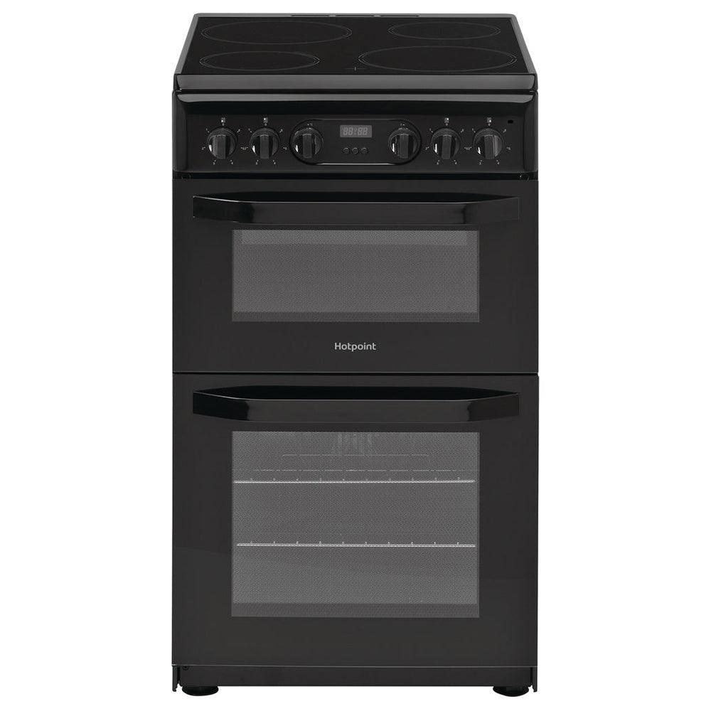 Hotpoint 50cm Freestanding Ceramic Electric Cooker - Black | HD5V93CCB from DID Electrical - guaranteed Irish, guaranteed quality service. (6890864869564)