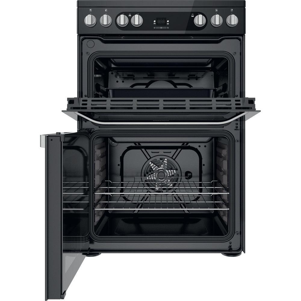 Hotpoint 60cm Freestanding Electric Double Cooker - Black | HDM67V9HCB (7151295889596)