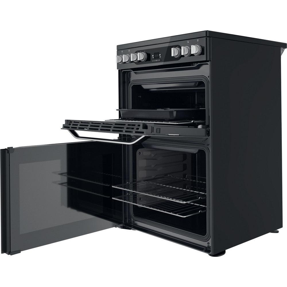 Hotpoint 60cm Freestanding Electric Double Cooker - Black | HDM67V9HCB (7151295889596)