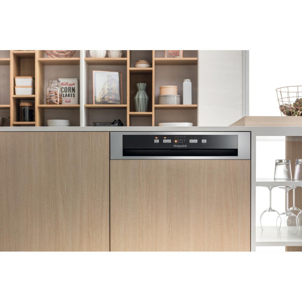 Hotpoint Aquarius 60CM Semi Integrated Standard Dishwasher - Stainless Steel | HBC2B19XUKN from DID Electrical - guaranteed Irish, guaranteed quality service. (6977624473788)