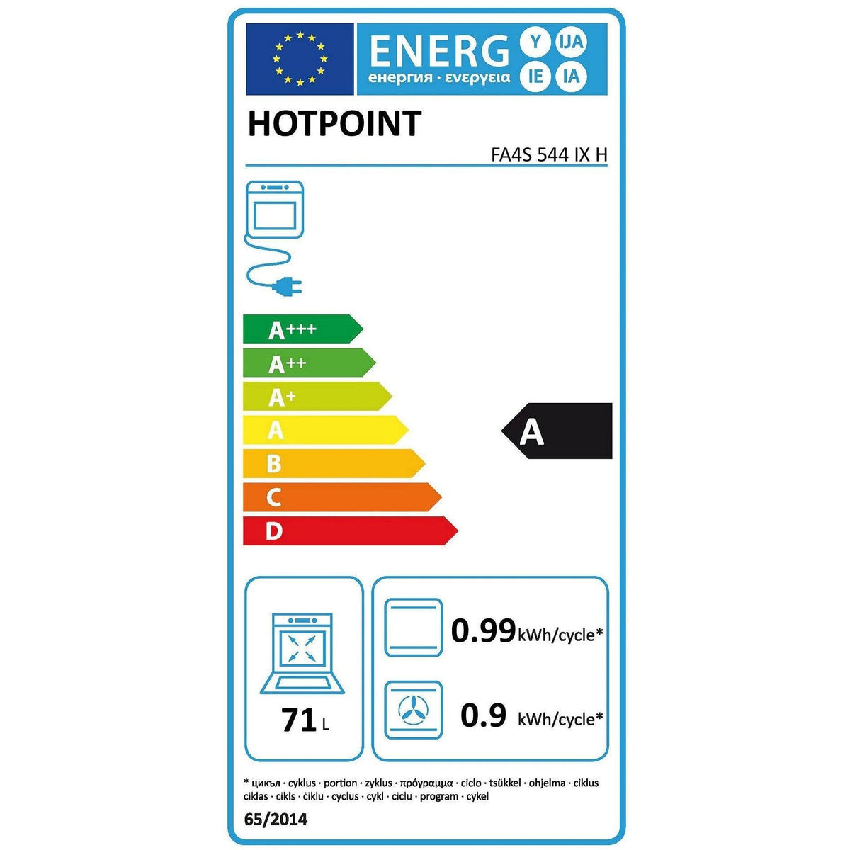 Hotpoint Built-In Multifunction Gentle Steam Electric Single Oven - Stainless Steel | FA4S544IXH from DID Electrical - guaranteed Irish, guaranteed quality service. (6890814177468)