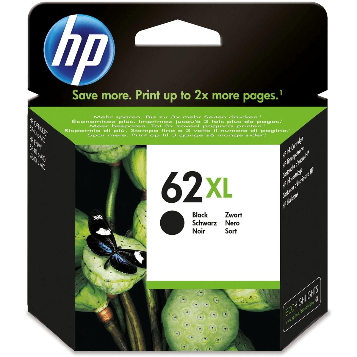 HP 62XL High Yield Original Ink Cartridge - Black | SHPP1703 (7534310424764)