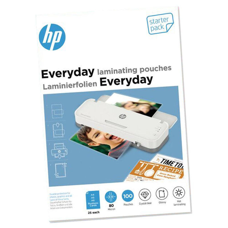 HP 80 Micron Everyday Laminating Pouches - Transparent | HP9158 from DID Electrical - guaranteed Irish, guaranteed quality service. (6977632338108)