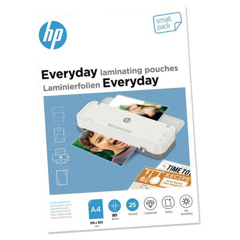 HP A4 80 Micron Everyday Laminating Pouches - Transparent | HP9153 from DID Electrical - guaranteed Irish, guaranteed quality service. (6977631387836)