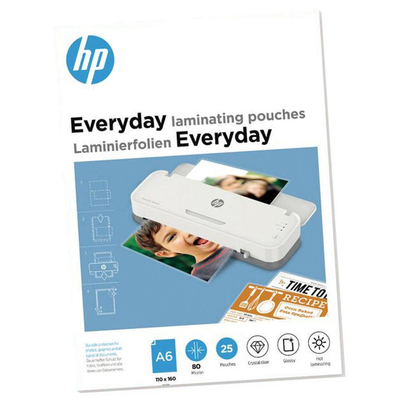 HP A6 80 Micron Everyday Laminating Pouches - Transparent | HP9156 from DID Electrical - guaranteed Irish, guaranteed quality service. (6977632043196)