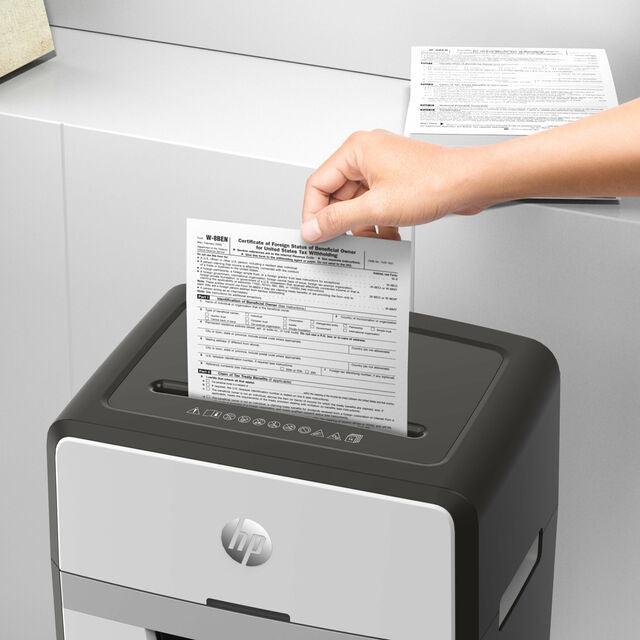 HP OneShred 16 Micro Cut 30L Shredder - Black & White | HP2808 from DID Electrical - guaranteed Irish, guaranteed quality service. (6977630863548)