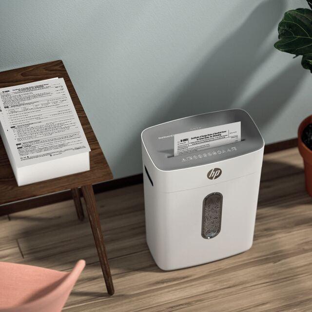 HP OneShred 8 Cross Cut 15L Shredder - White | HP2809 from DID Electrical - guaranteed Irish, guaranteed quality service. (6977630273724)
