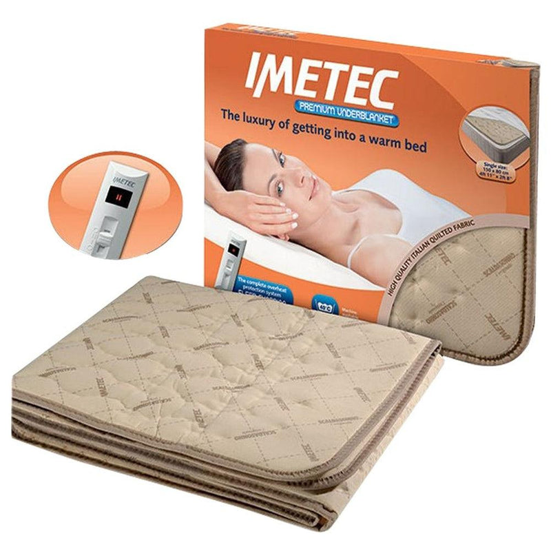 Clearance Imetec Quilted Washable Dual Control Double Under Blanket - Cream | 16732 (7268269916348)