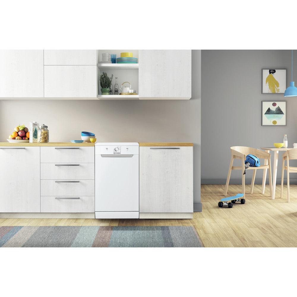 Indesit 45CM Freestanding Slimline Dishwasher - White | DSFE1B10UKN from DID Electrical - guaranteed Irish, guaranteed quality service. (6977613463740)