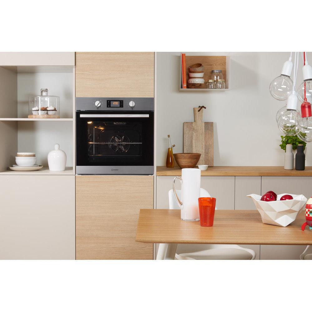 Indesit 66L Built-In Electric Single Oven - Stainless Steel | IFW6340IX from DID Electrical - guaranteed Irish, guaranteed quality service. (6977512636604)