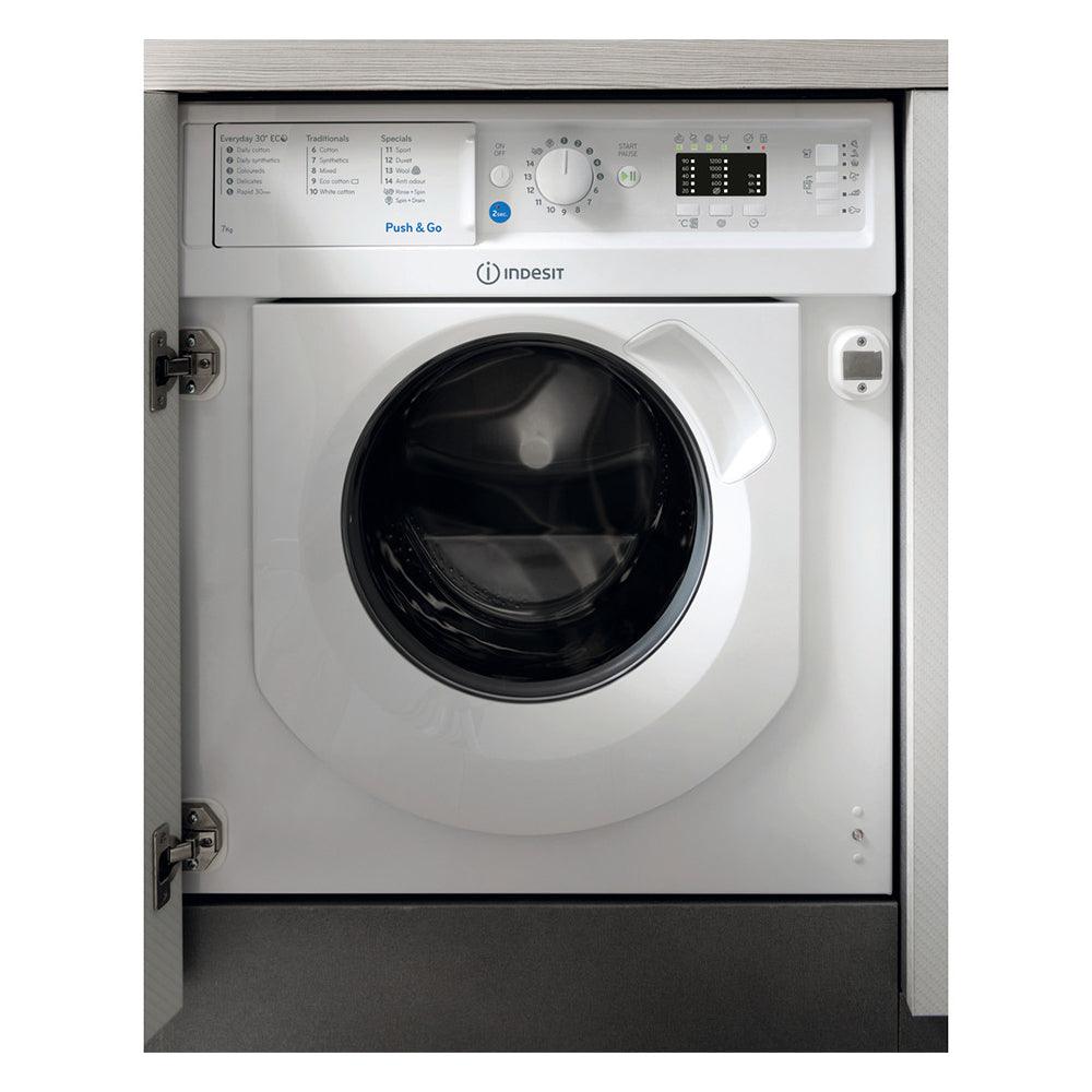 Indesit 7KG 1200 Spin Integrated Washing Machine - White | BIWMIL71252UK from DID Electrical - guaranteed Irish, guaranteed quality service. (6977551696060)