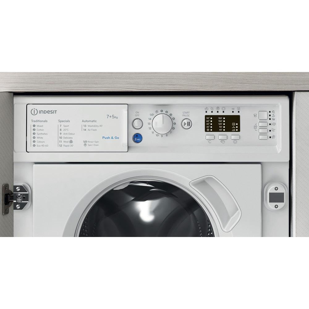 Indesit 7KG/5KG 1200 Spin Built-In Washer Dryer - White | BIWDIL75125UK from DID Electrical - guaranteed Irish, guaranteed quality service. (6977523253436)