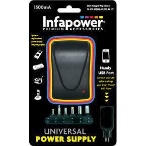 Infapower P003 1500mA 7 Way Universal Power Supply AC/DC Adaptor - Black | 021036 (7469820772540)