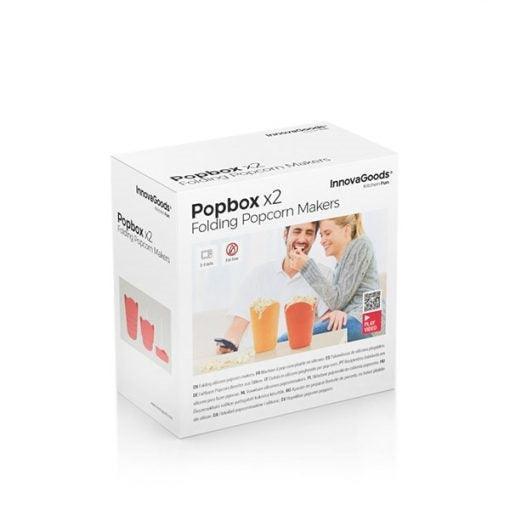 InnovaGoods Popbox Folding Popcorn Makers x 2  - Yellow &amp; Orange | 816674 (7105844019388)