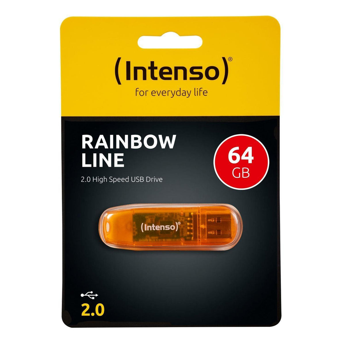 Intenso Rainbow Line 64GB USB 2.0 Flash Drive - Orange | 3502490 from DID Electrical - guaranteed Irish, guaranteed quality service. (6977706426556)