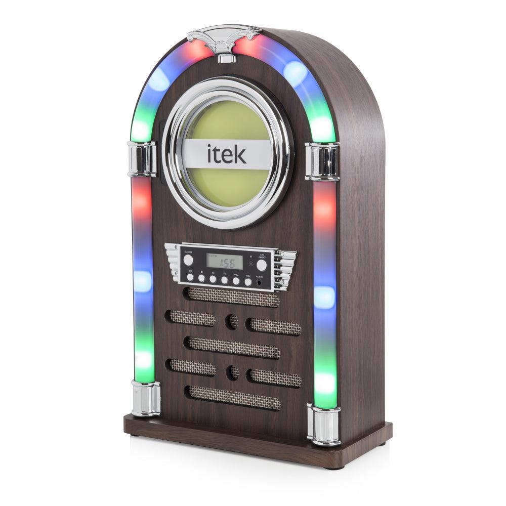 Itek Bluetooth Jukebox with CD Player and FM Radio - Wood | I60018CD (7258435846332)