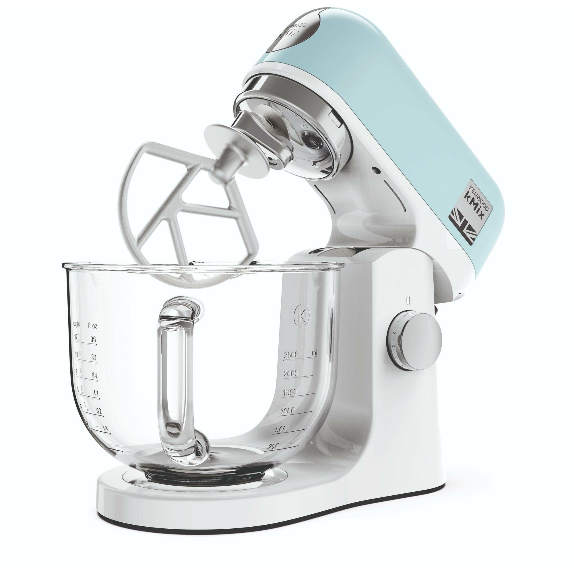 Kenwood kMix 1000W Stand Mixer with Glass Bowl - Pastel Blue | KMX754PB (7151273410748)