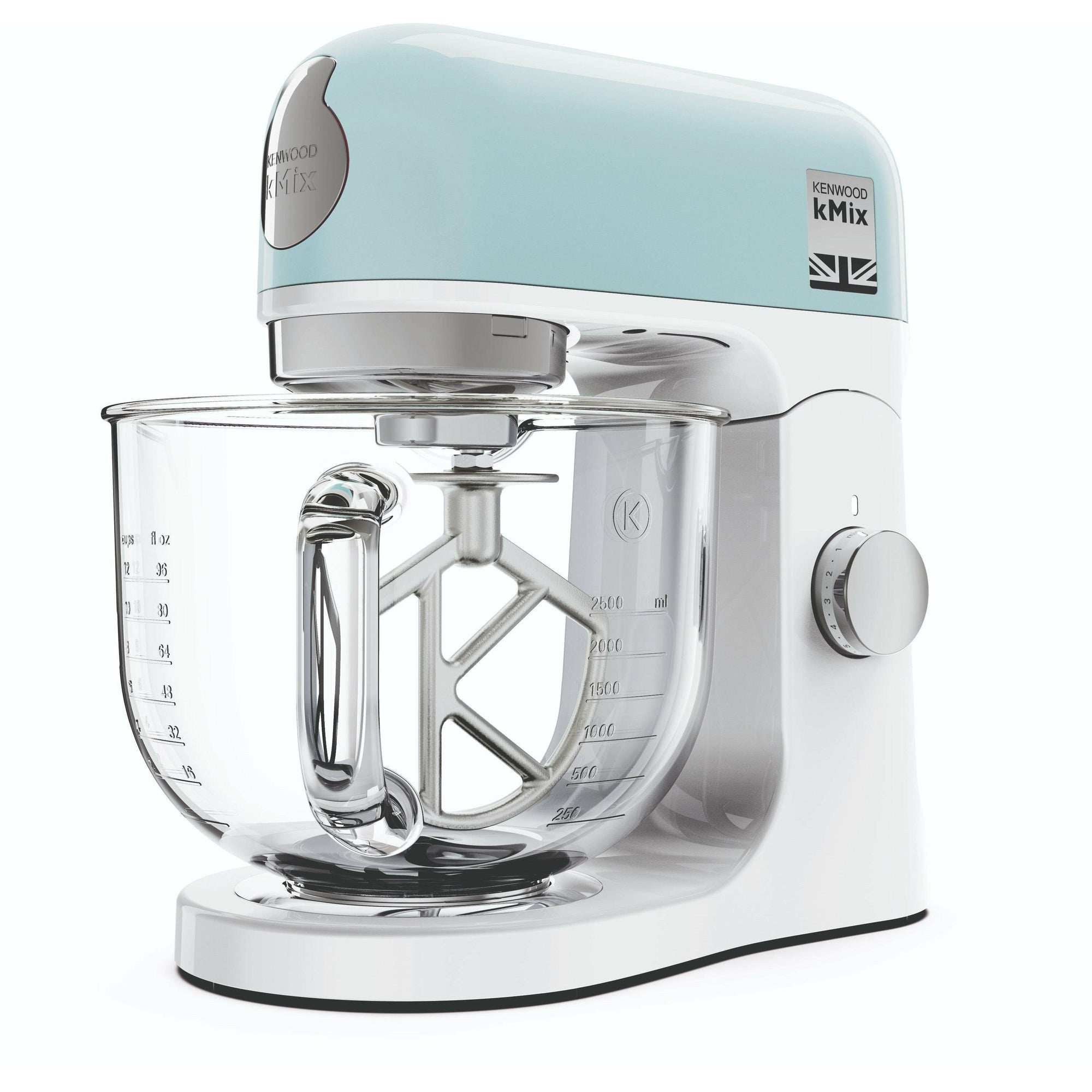 Kenwood kMix 1000W Stand Mixer with Glass Bowl - Pastel Blue | KMX754PB (7151273410748)