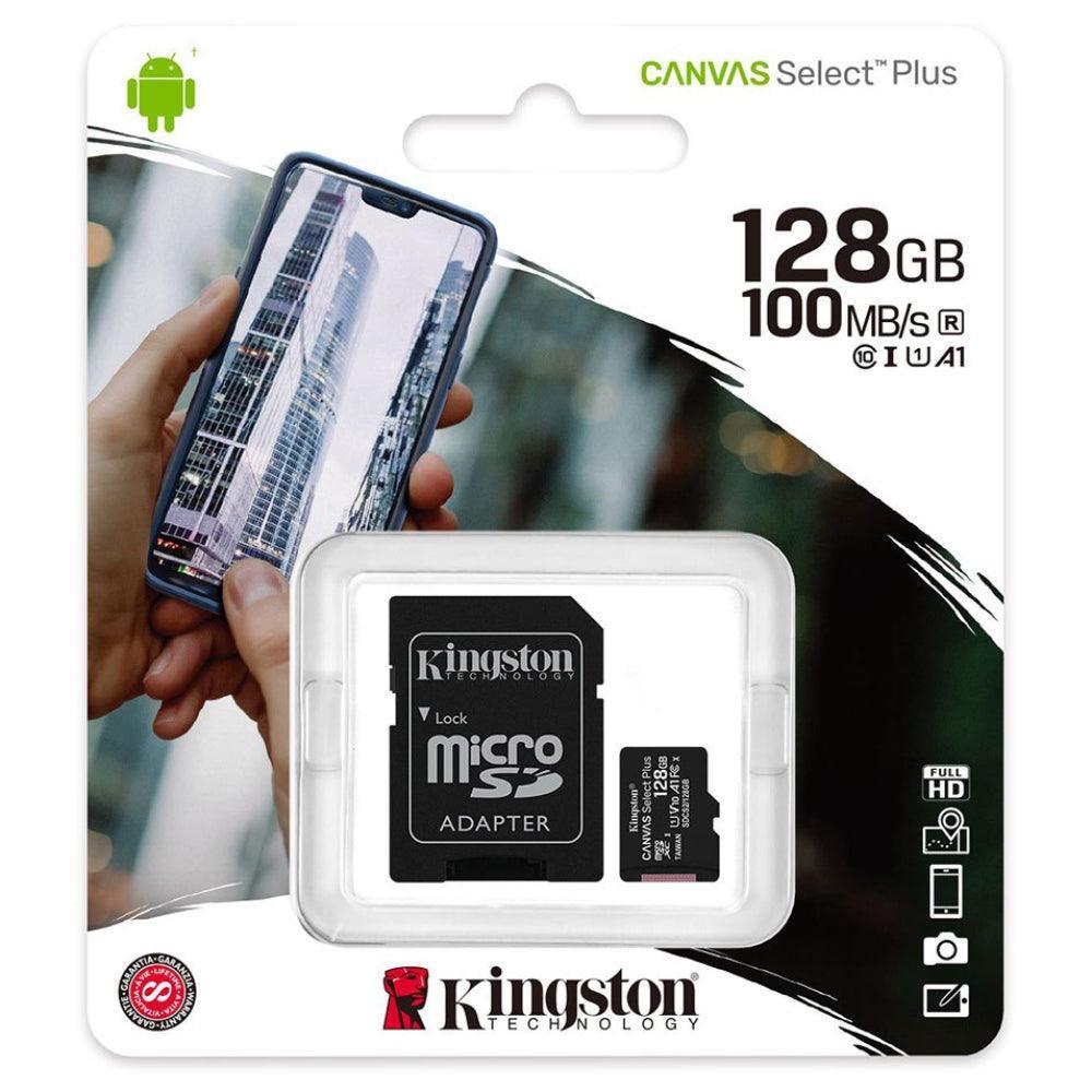 298703_Kingston Canvas Select 128GB Micro SD UHS-I Flash Card with Adapter - Black-1 (7437252329660)