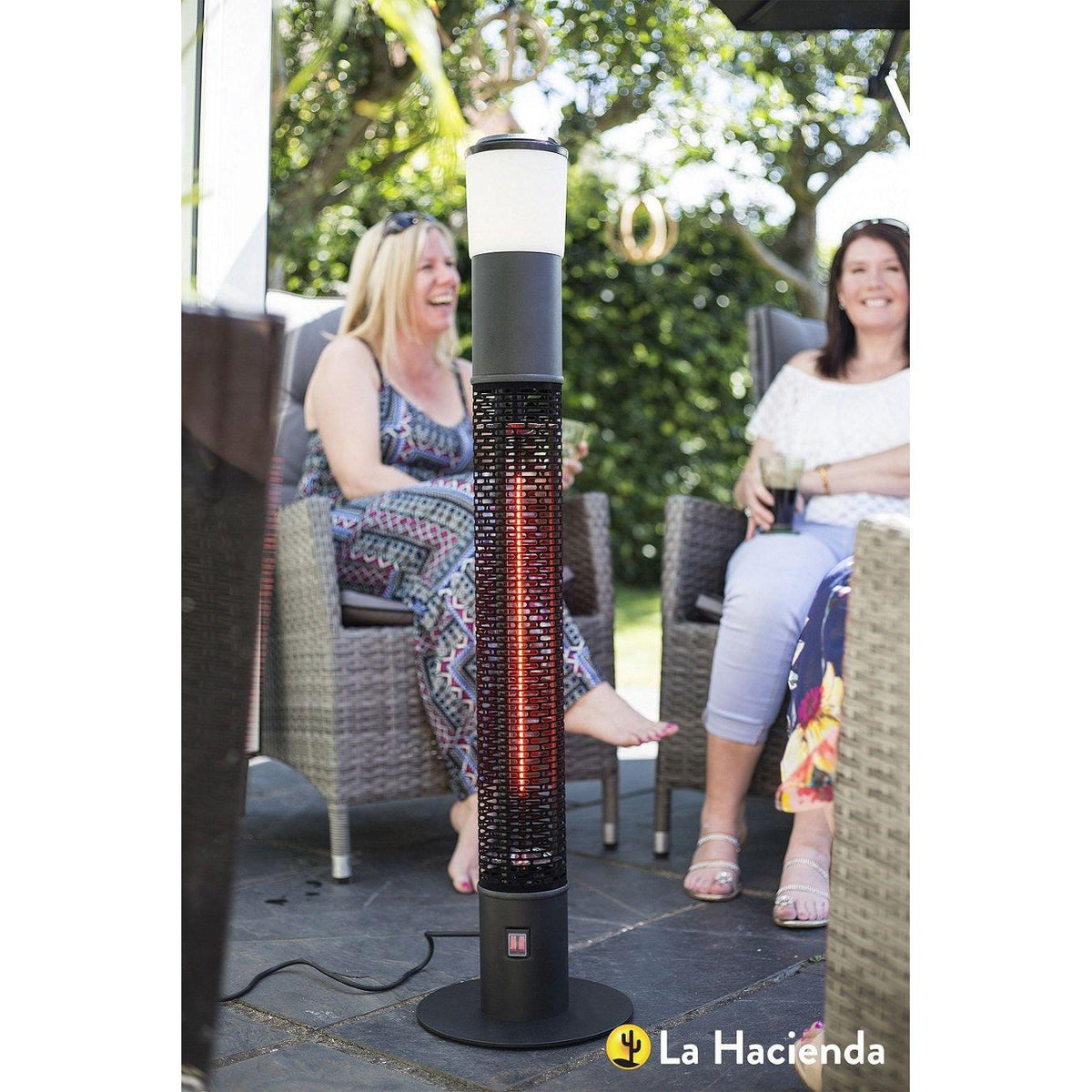 La Hacienda Warmvibes Standing Heater with Light &amp; Music - Black | 69534 from DID Electrical - guaranteed Irish, guaranteed quality service. (6890905436348)