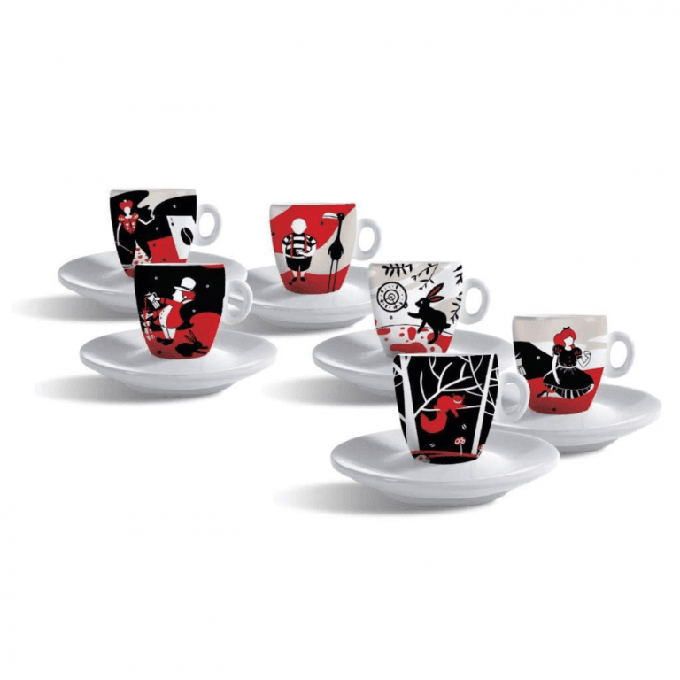 Lavazza Caffe Molinari Alice in Coffeeland Espresso Cups and Saucers - Set of 6 | 10078 (7530359062716)