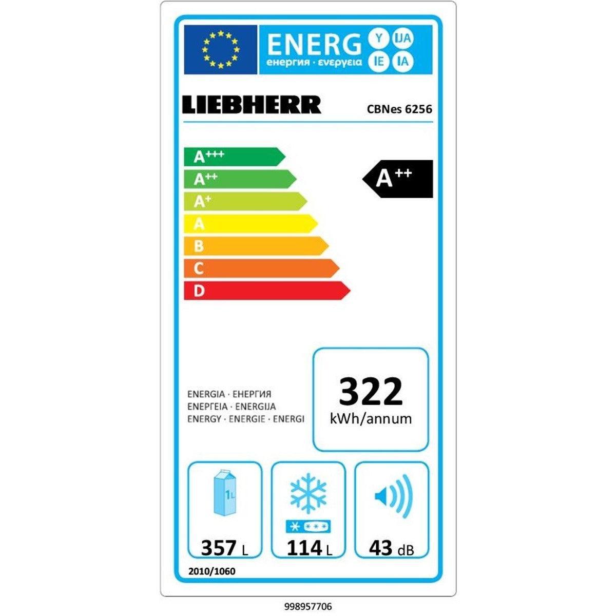 Liebherr 60/40 NoFrost Freestanding American Fridge Freezer - Stainless Steel | CBNES6256 from DID Electrical - guaranteed Irish, guaranteed quality service. (6890759979196)