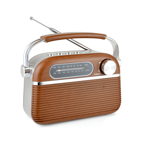 Lloytron FM/AM Rechargeable Portable Vintage Radio - Wood Effect | PP6403 (7513156845756)