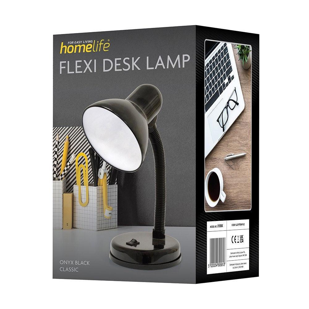 Lloytron Home Life 35W Classic Flexi Desk Lamp - Onyx Black | L958BK (7472764780732)