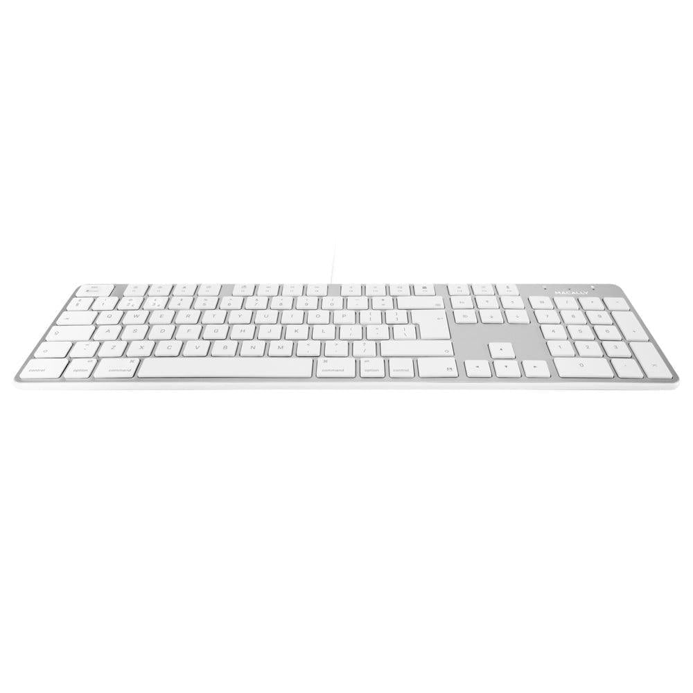 Macally 104 Key Ultra Slim USB British English Keyboard for Mac - White | SLIMKEYPROA (7494672613564)