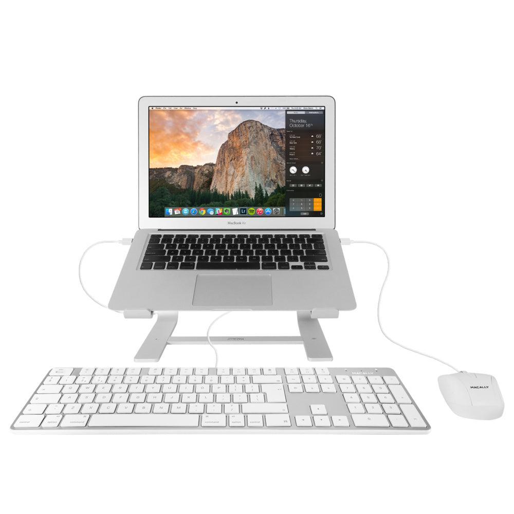 Macally 104 Key Ultra Slim USB British English Keyboard for Mac - White | SLIMKEYPROA (7494672613564)