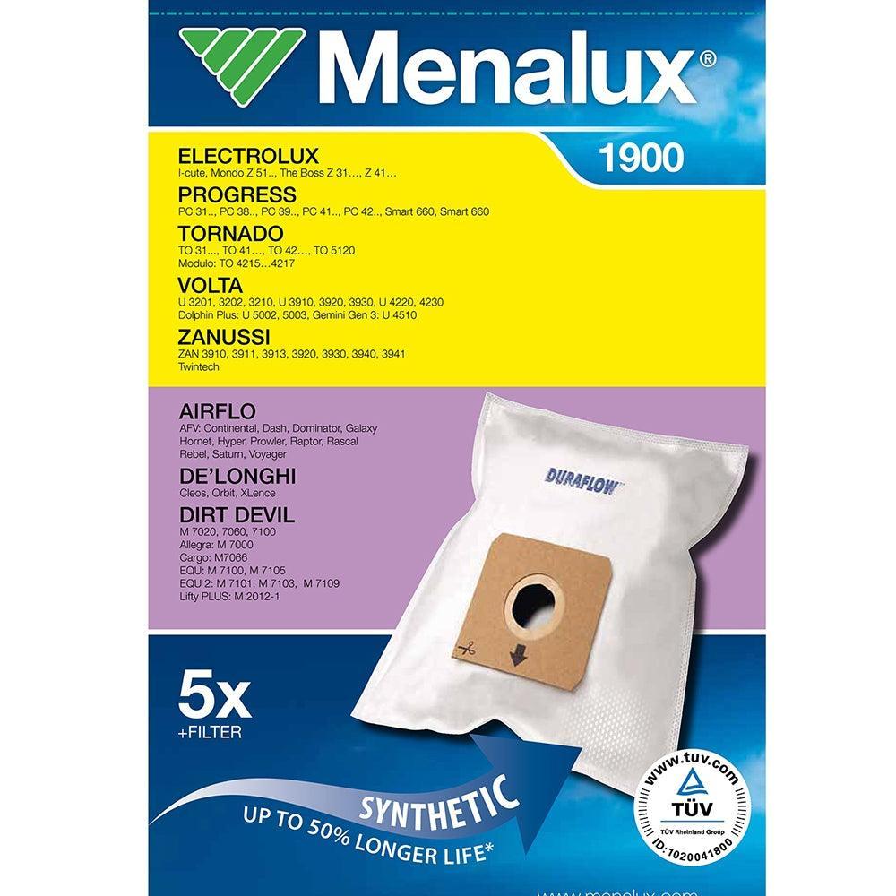 Menalux 1900 Vacuum Cleaner Bags - 5 Pack | 1900M from DID Electrical - guaranteed Irish, guaranteed quality service. (6890737434812)
