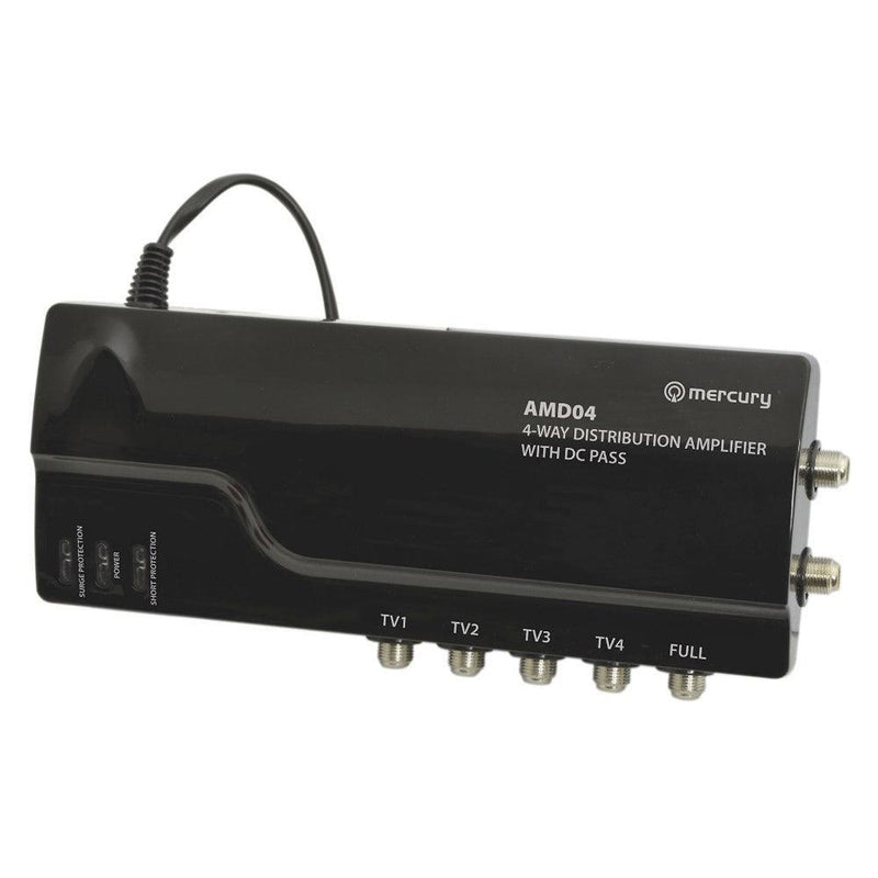 Mercury 4-Way Distribution Amplifier with DC Pass - Black | 130031 from DID Electrical - guaranteed Irish, guaranteed quality service. (6890759553212)
