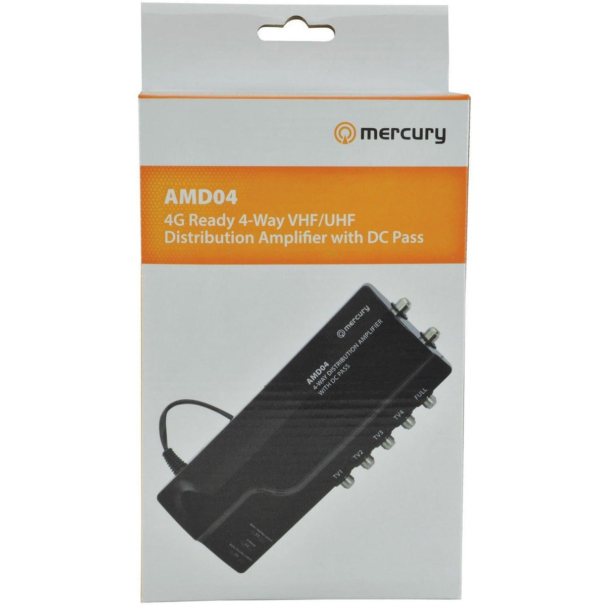 Mercury 4-Way Distribution Amplifier with DC Pass - Black | 130031 from DID Electrical - guaranteed Irish, guaranteed quality service. (6890759553212)