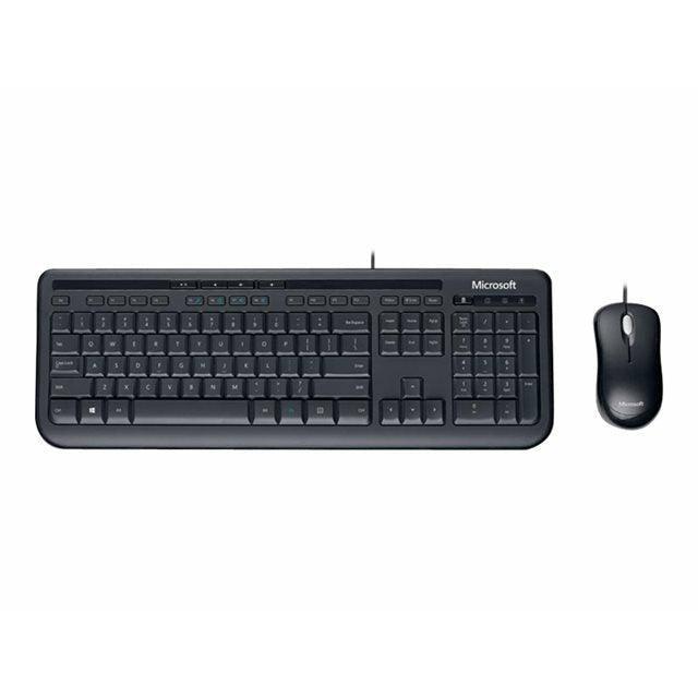 Microsoft Wired Desktop 600 Keyboard & Mouse Set - Black | APB-00006 (7500108660924)