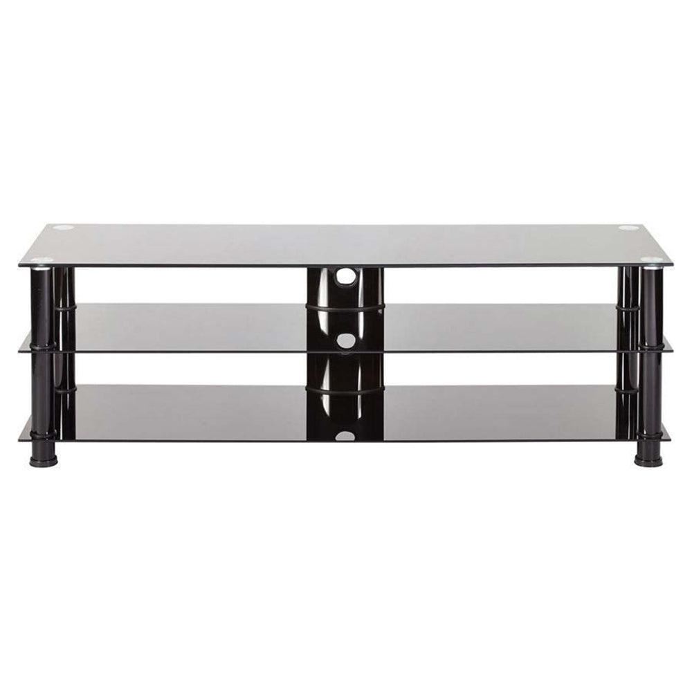 MMT 1400mm Glass Extra Large TV Stand Up To 75&quot; Screen TV - Black | 1400BK from DID Electrical - guaranteed Irish, guaranteed quality service. (6890817061052)