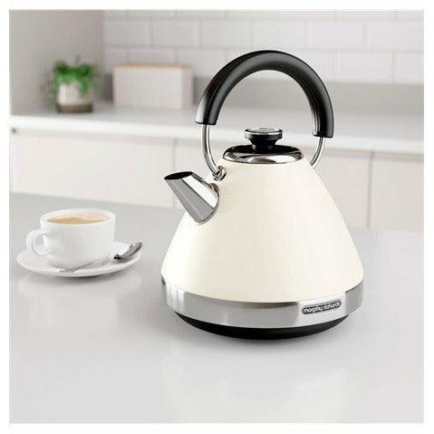 Morphy Richards 1.5L 3000W Venture Pyramid Kettle - Cream | 100132 (7312384852156)