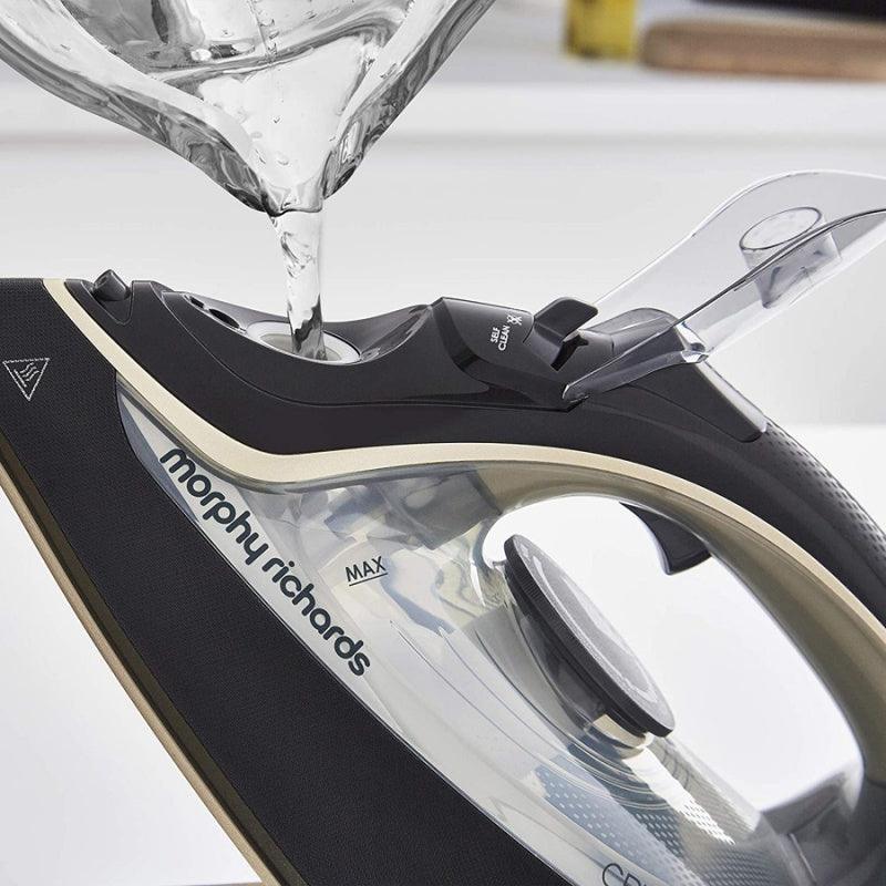 Morphy Richards Crystal Clear 35g Steam Output Steam Iron  - Black &amp; Gold | 300302 (7238757974204)