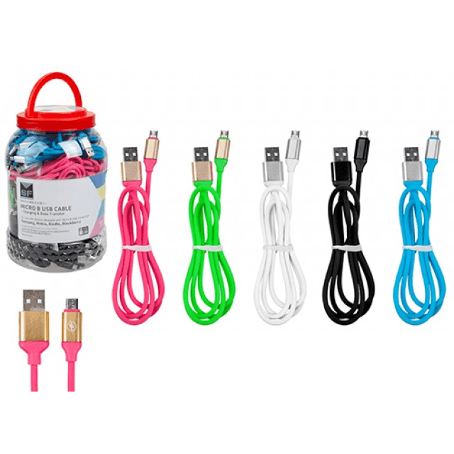 MSF 0.95M Micro USB Fast Charge & Sync Cable - Assorted | 329967 (7479460266172)