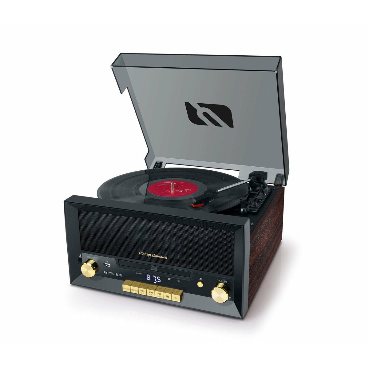 Muse 20W Turntable Micro System with CD Player - Brown &amp; Black | MT-112W (7509548630204)