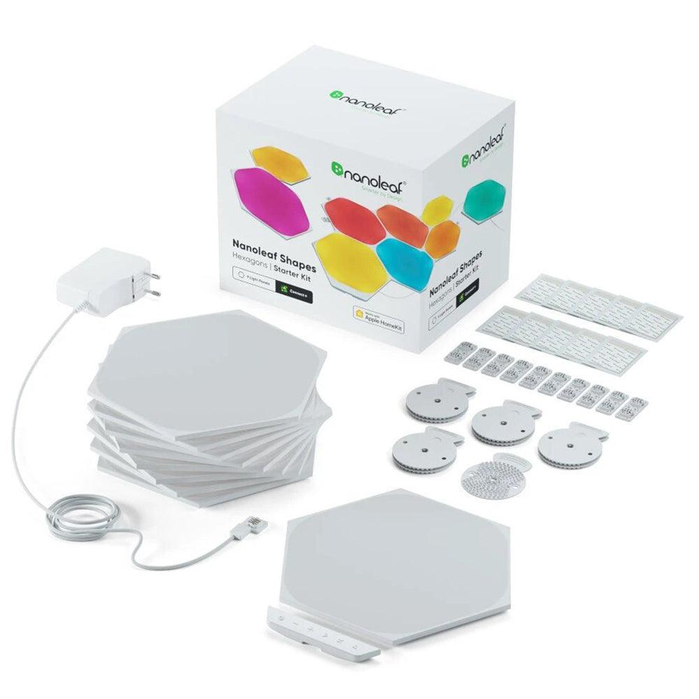 Nanoleaf Shapes Hexagon Starter Kit Pack of 9 - White | NL42-0002HX-9 from DID Electrical - guaranteed Irish, guaranteed quality service. (6977567195324)