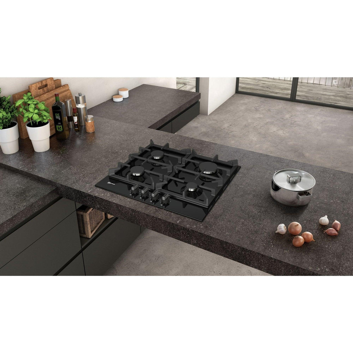 NEFF 60cm 4 Burner Built-In Gas Hob - Black | T26DS49S0 from DID Electrical - guaranteed Irish, guaranteed quality service. (6890847699132)