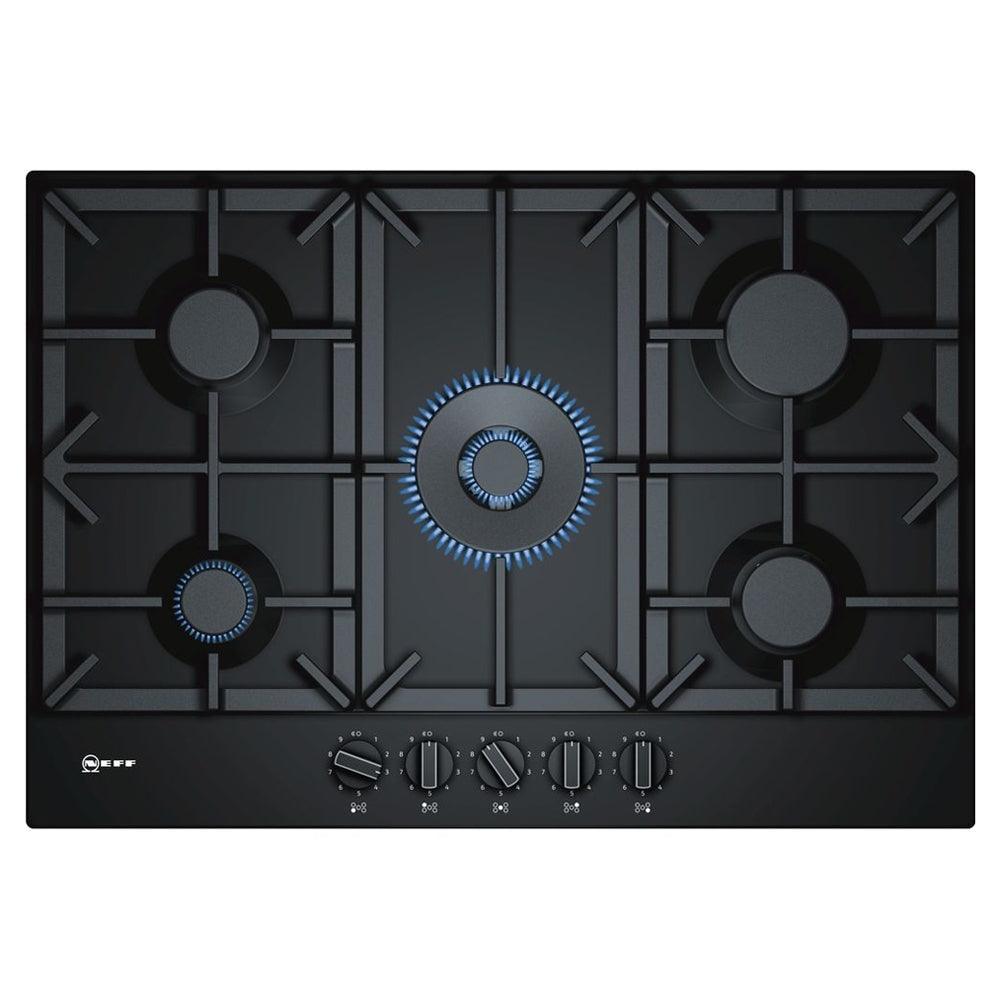Neff 75cm 5 Burner Built-In Gas Hob - Black | T27DS59S0 from DID Electrical - guaranteed Irish, guaranteed quality service. (6890806542524)