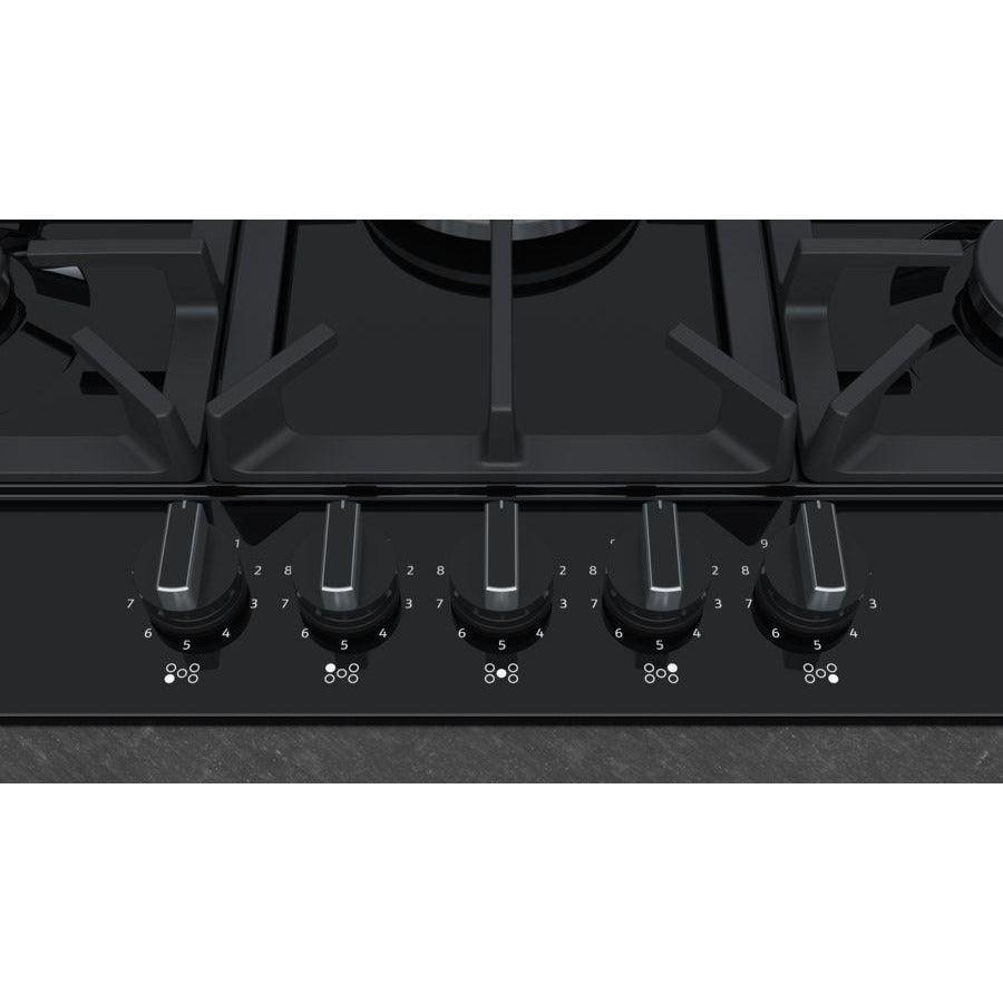 Neff 75cm 5 Burner Built-In Gas Hob - Black | T27DS59S0 from DID Electrical - guaranteed Irish, guaranteed quality service. (6890806542524)
